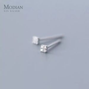 Sterling Dainty square studs cz